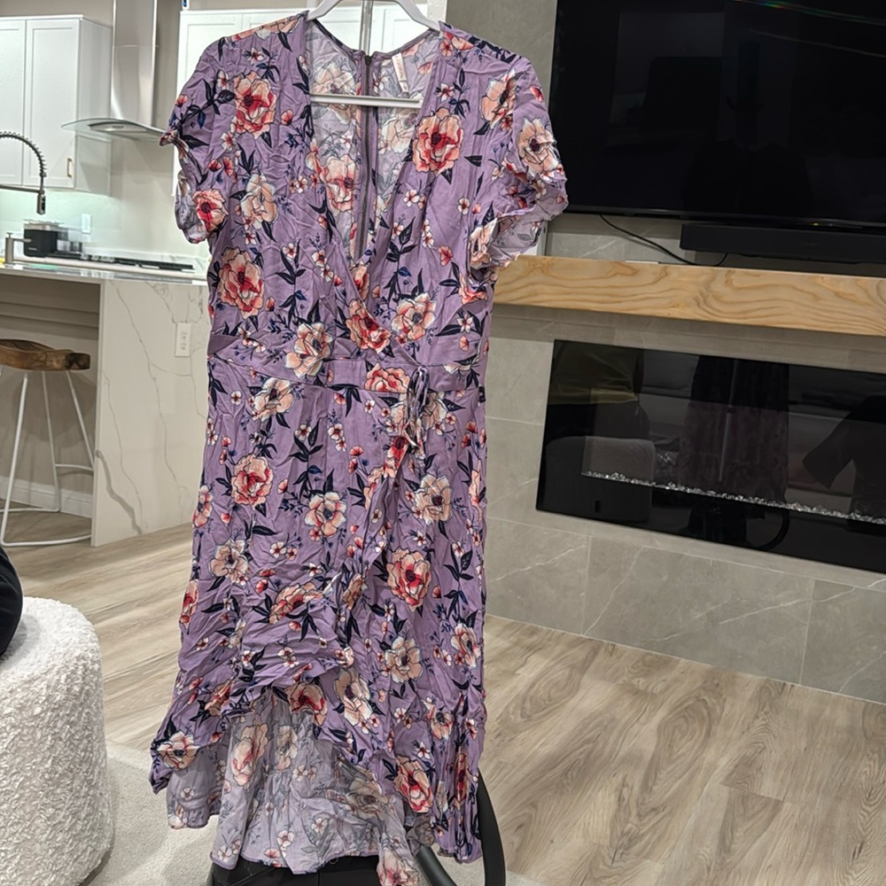 Purple floral dress size large